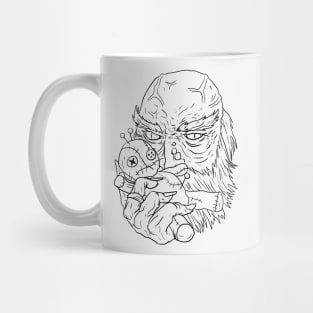 Scary Voodoo Monster Horror Black Lineart Mug